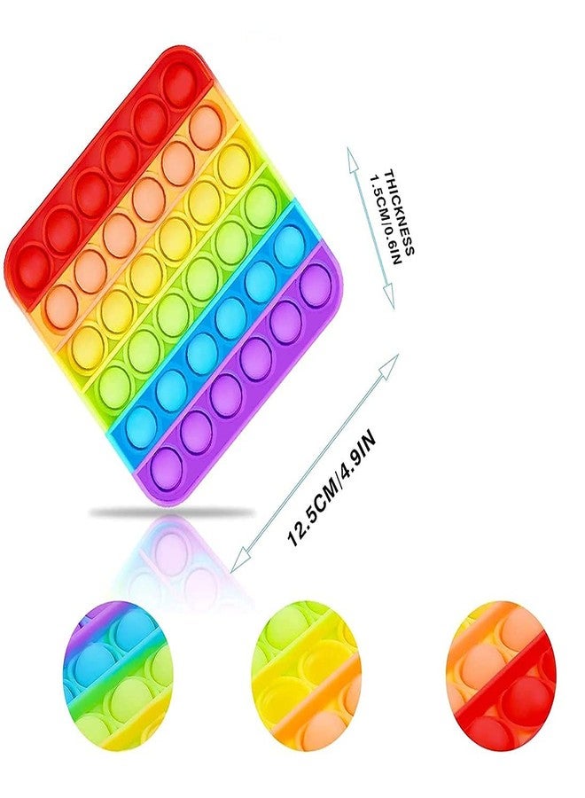 PRIMEFAIR Popit Bubble Fidget Sensory Toy, Autism Special Needs Silicone Stress Relief Toy, Great Fidget Toy Sensory Toys Novelty Gifts (Rainbow Color, Heart + Square), 2 Units - Image 2